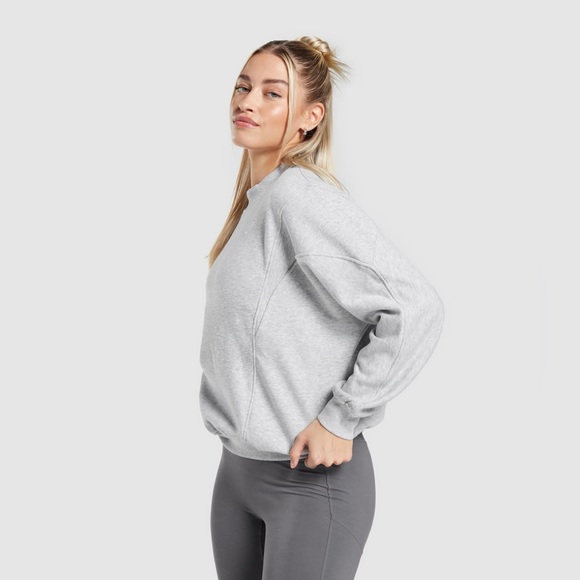 Gymshark Rest Day Cotton Contour Pullover in Gray Size Medium New with tag - Picture 2 of 10